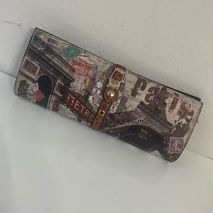 Clutch, gold chain, Paris, new with tag